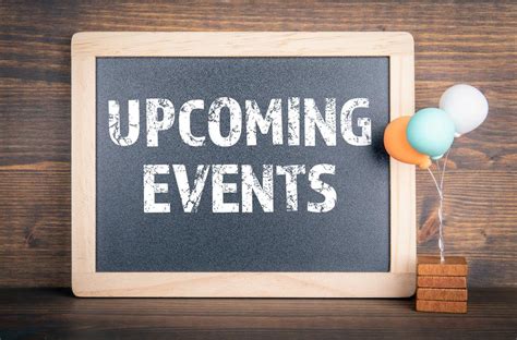 Upcoming events .